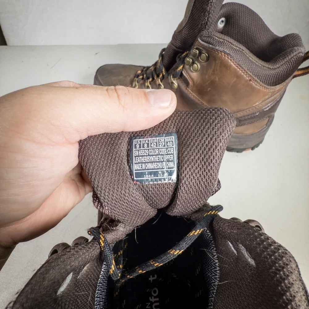 Skechers Men's Waterproof Hiking Boots Brown Leather Lace Up Size‎ 9